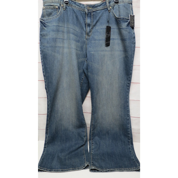 Earl Jeans Womens Plus Size 22W Bootcut Denim Embellished Bling w/ Tags - Picture 1 of 12